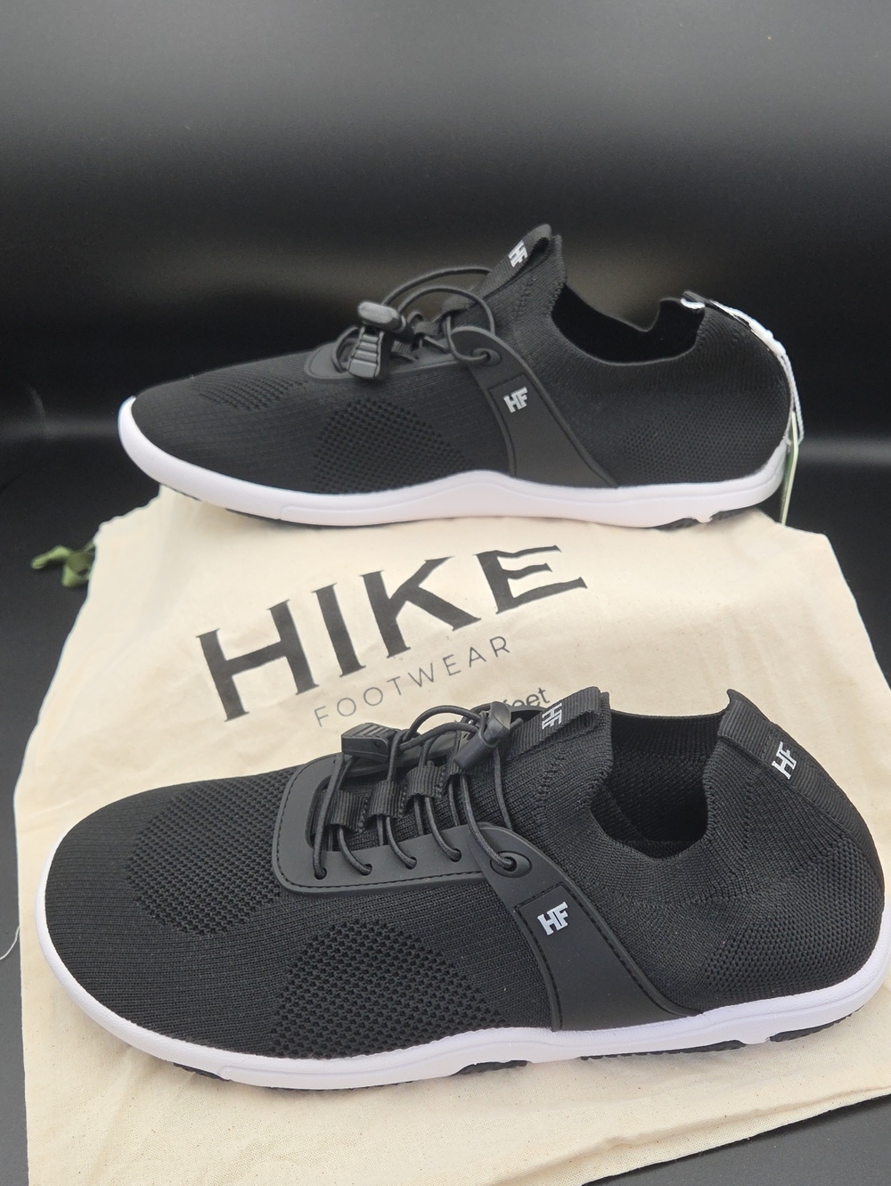 Hike Footwear Theora Black Sneakers Barefoot Wide Toe Box Womens 10 10.5 Mens 8
